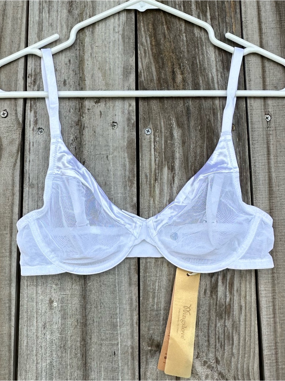 White Sheer Underwire Bra with Adjustable Convertible Straps Summer Burlesque